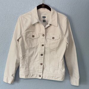 Old Navy Button Down White Jean Jacket Size Small